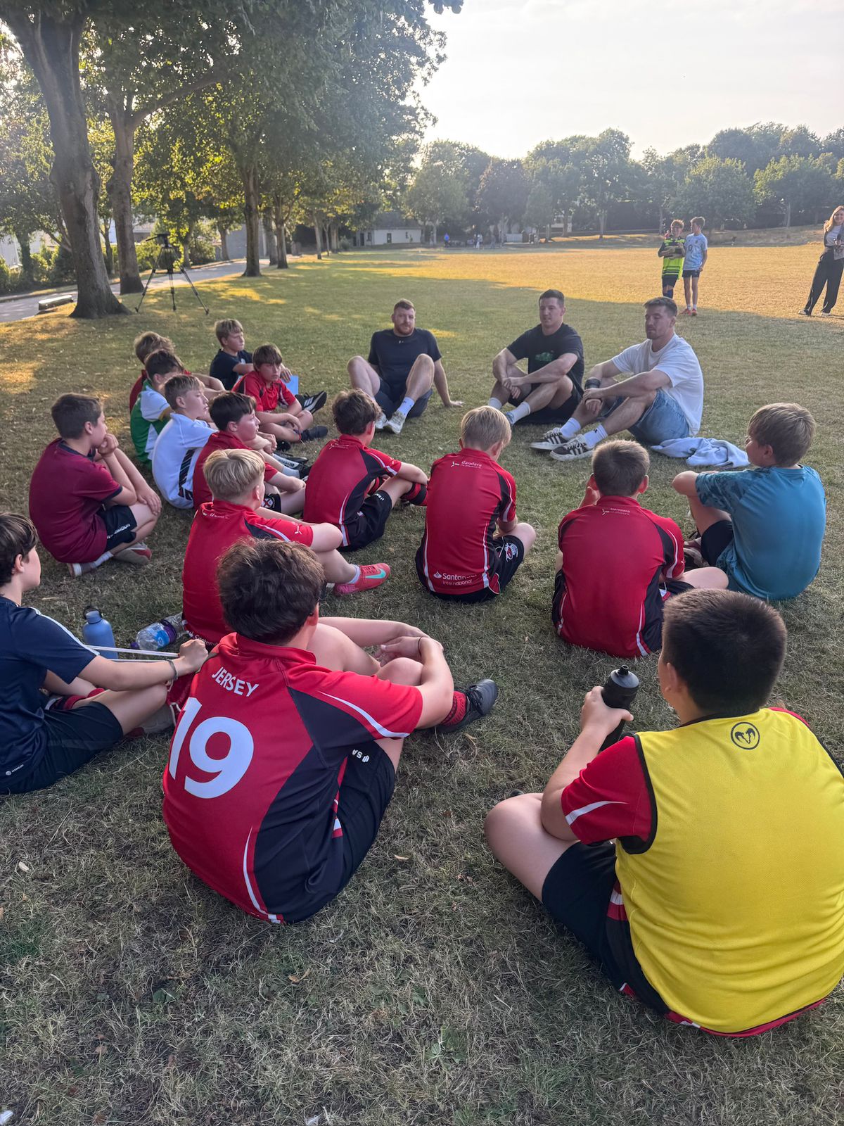 A nudge. open training session in Jersey.